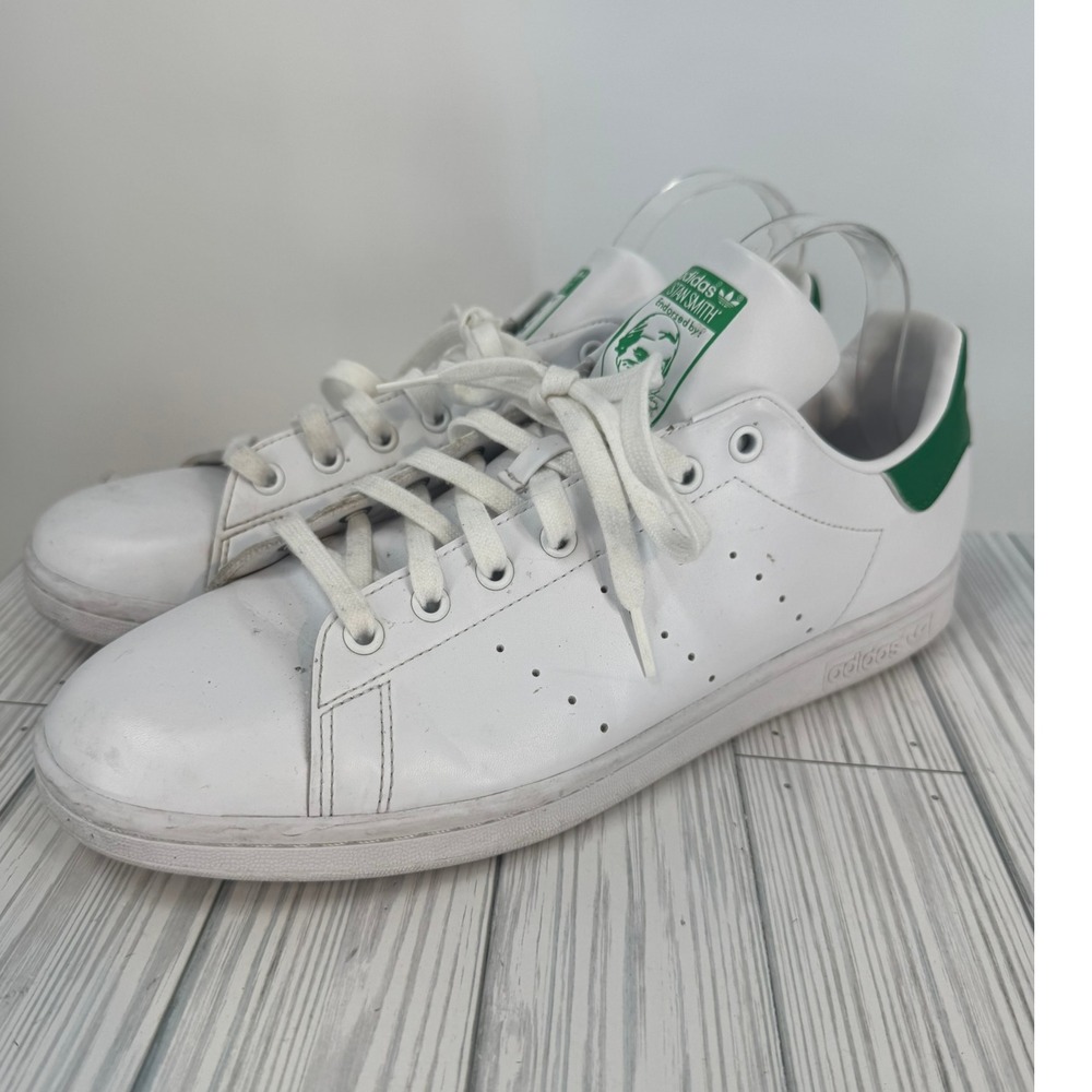 Adidas‎ Stan Smith Men's 13 White Green Leather Tennis Shoes Sneakers Athleisure